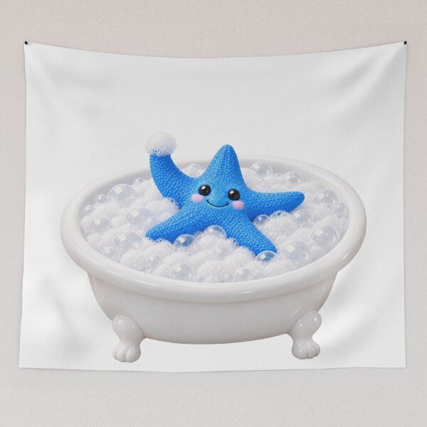Item preview, Cheerful Blue Starfish Bubble Bath designed and sold by Sillytoe.