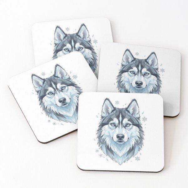 Item preview, Siberian Husky Winter Geometric Portrait designed and sold by PinkyDona.