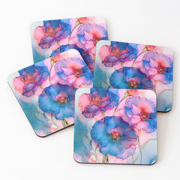 Item preview, Colorful alcohol ink flowers designed and sold by dcrc.