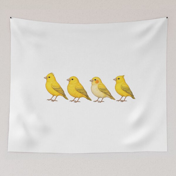 Item preview, Yellow Canary Songbird Crested Finch Aviary Bird Art designed and sold by lamiarte.