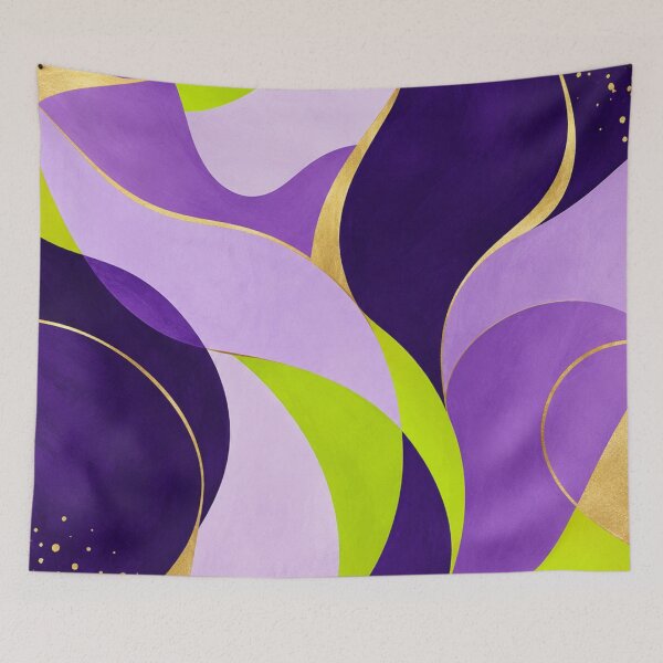 Item preview, Electric Orchid – Lime Green, Lavender & Deep Violet Abstract Art designed and sold by wittyart.