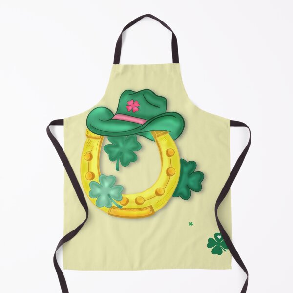 Item preview, cute horseshoe with lucky clover and cowboy hat designed and sold by artblonska.