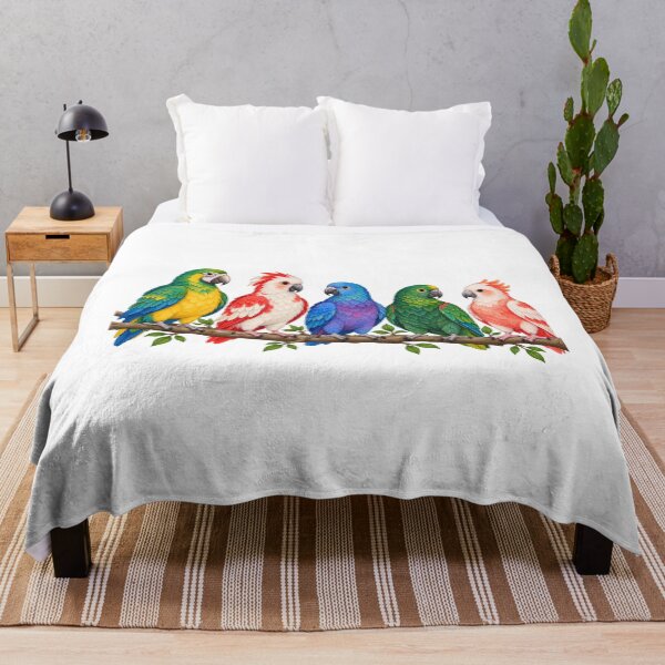 Item preview, Tropical Parrots Macaw Cockatoo Rain Forest Birds Art designed and sold by lamiarte.