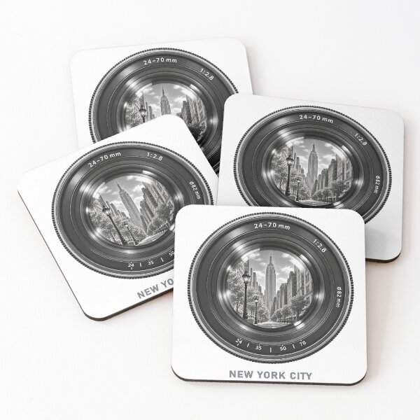 Item preview, New York City Black and White Zoom Lens Reflection designed and sold by Numerous-Niches.