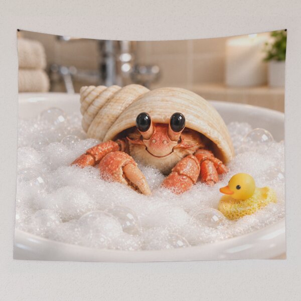Item preview, Cozy Hermit Crab Bubble Bath with Duck designed and sold by Sillytoe.