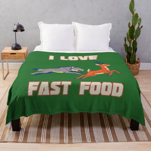 Item preview, I Love Fast Food Funny Wolf Chasing Deer designed and sold by Canislupus80.