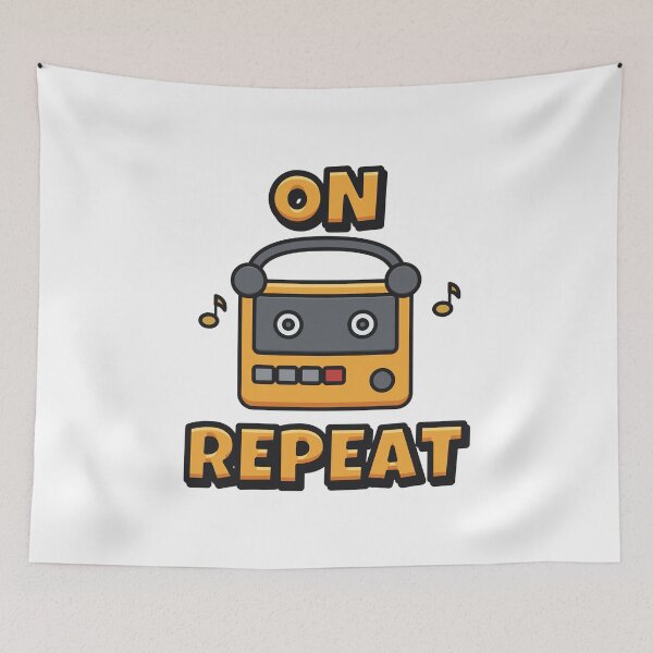 Item preview, Retro On Repeat Tape Cassette designed and sold by MHVectorArt.