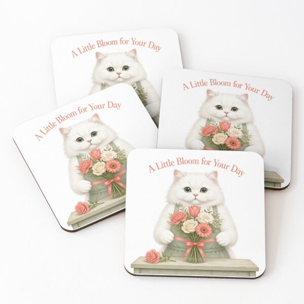 Item preview, Persian Florist Cat Arranging a Ribbon Bouquet designed and sold by PurrBloom Studio.