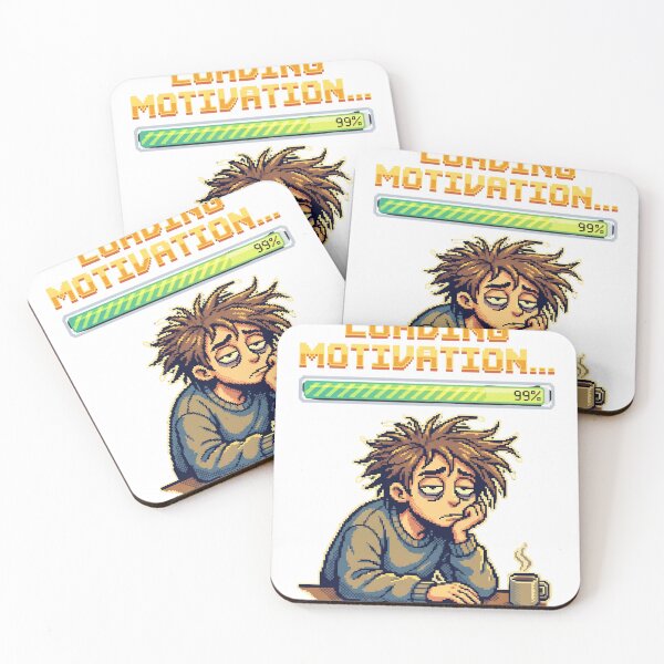 Item preview, Exhausted Pixel Art Character Loading Motivation Bar designed and sold by JC Art Creations.