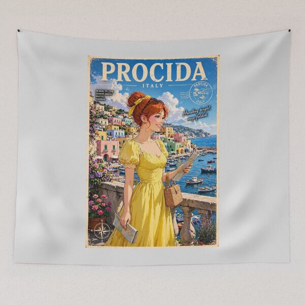 Item preview, Italy — Procida — A Colorful Morning by the Harbor designed and sold by DibujandoPorfa.