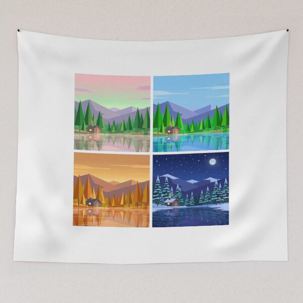 Item preview, Evergreen Lake Cabin Four Seasons designed and sold by Daniel Haddad.