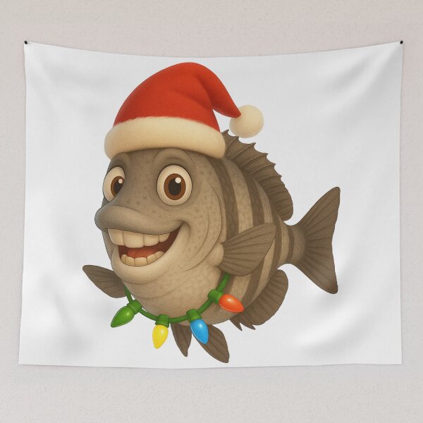 Item preview, Jolly Sheepshead Fish Christmas designed and sold by Sillytoe.