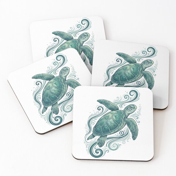 Item preview, Sea Turtle Ocean Current Marine Life Art designed and sold by PinkyDona.