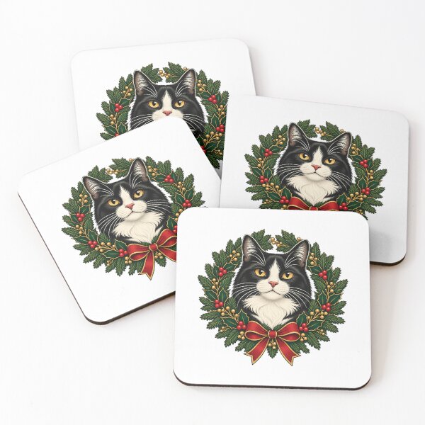 Item preview, Christmas Cat Wreath designed and sold by cybersilverhand.
