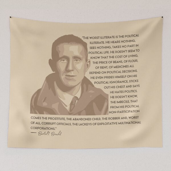 Item preview, Bertolt Brecht Portrait and Quote designed and sold by Unhinged Heather.