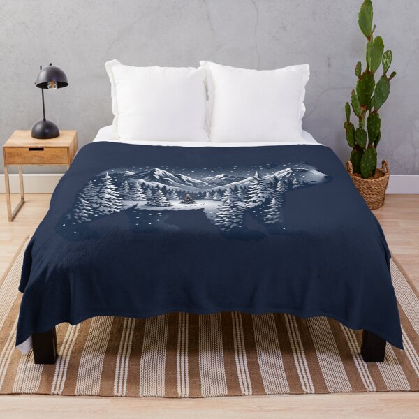 Item preview, Snowy Bear Winter Forest Night designed and sold by Rariks.