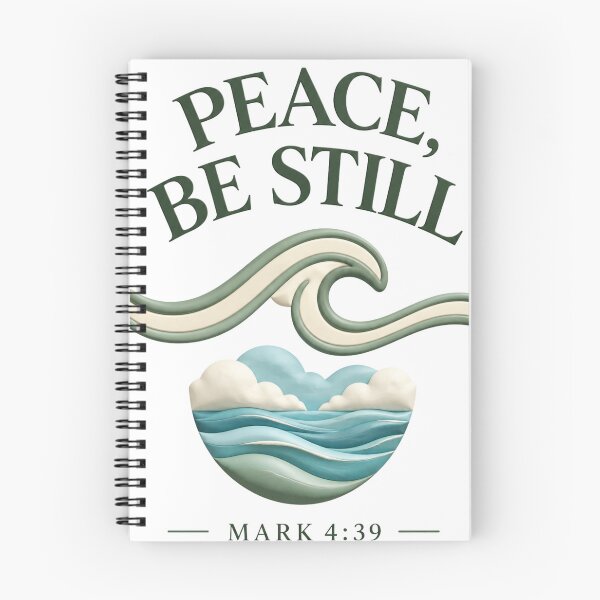 Item preview, Peace Be Still Mark 4 39 Minimalist Christian Ocean Wave T-Shirt designed and sold by Divine-Living.