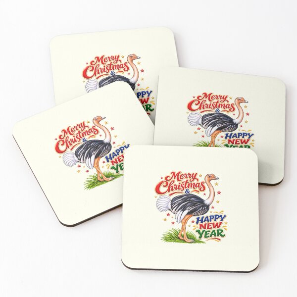 Item preview, Merry Christmas & Happy New Year – Festive Ostrich designed and sold by annenambiro.
