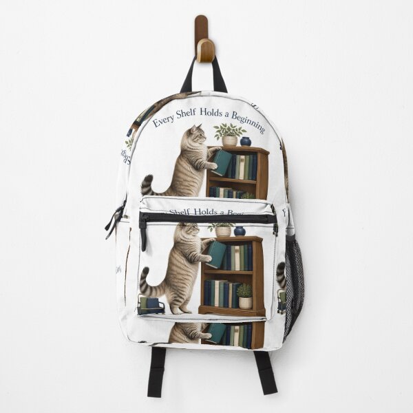 Item preview, Siberian Librarian Cat Shelving a Book designed and sold by PurrBloom Studio.