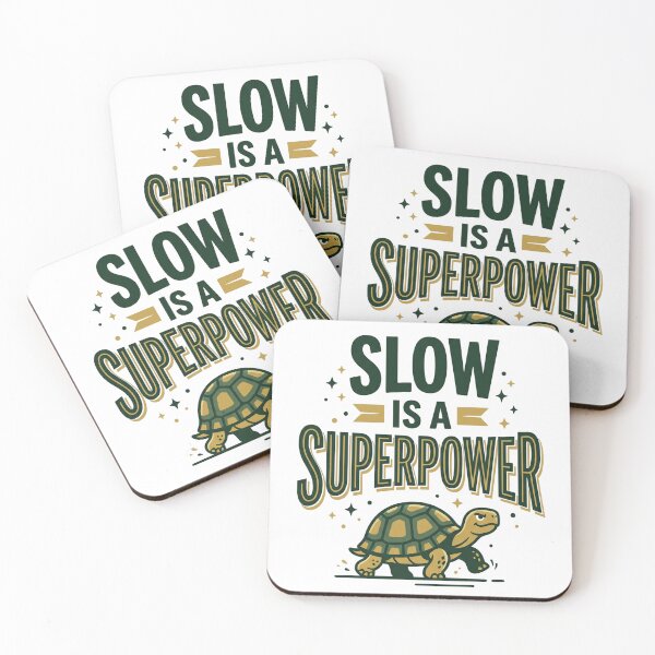 Item preview, Slow Is a Superpower Tortoise Quote Art designed and sold by PinkyDona.