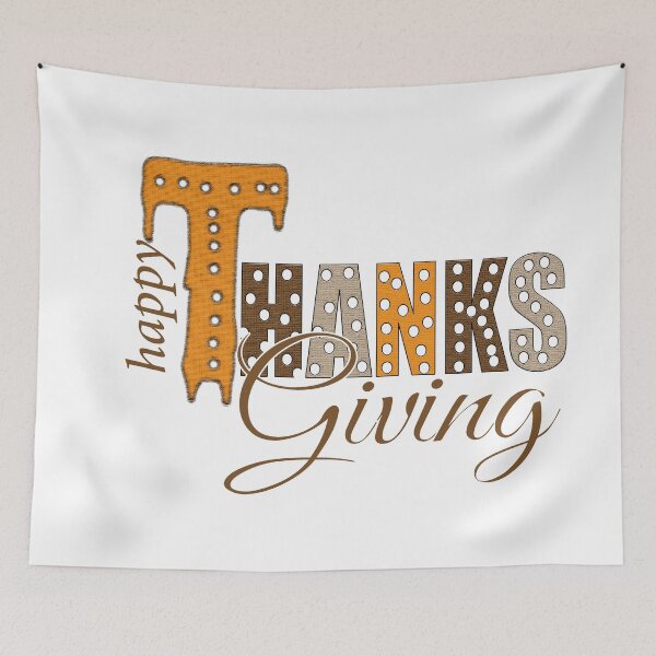 Item preview, Happy Thanksgiving Polka Dot Typography Design, Cute Fall Autumn Harvest Vector Art for POD Apparel, T-Shirts and Holiday Merch designed and sold by Carftora786.