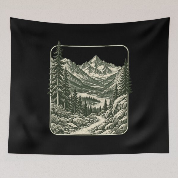Item preview, Hiking - Mountain Valley Escape designed and sold by Good Mood Foundry.