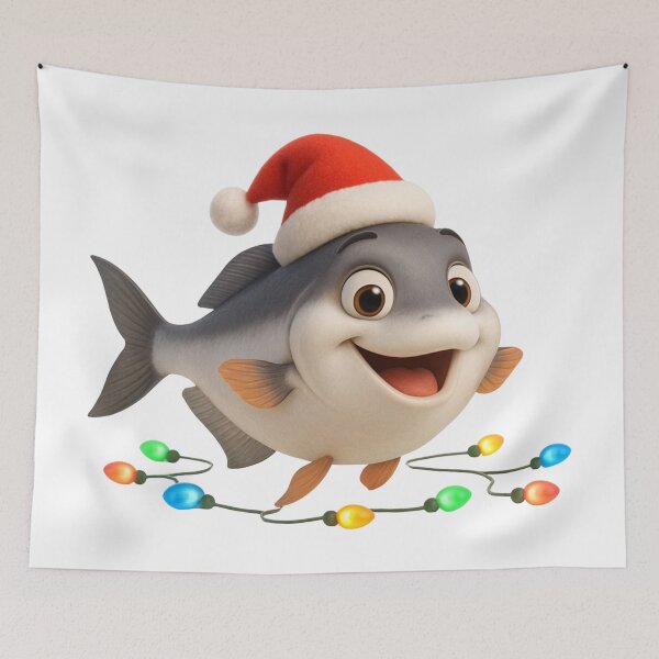 Item preview, Cheerful Swai Fish Christmas designed and sold by Sillytoe.