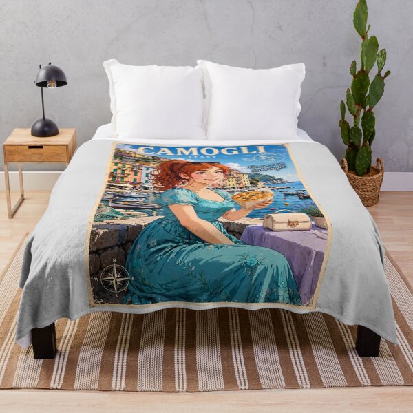 Item preview, Italy — Camogli — Focaccia by the Colorful Waterfront designed and sold by DibujandoPorfa.
