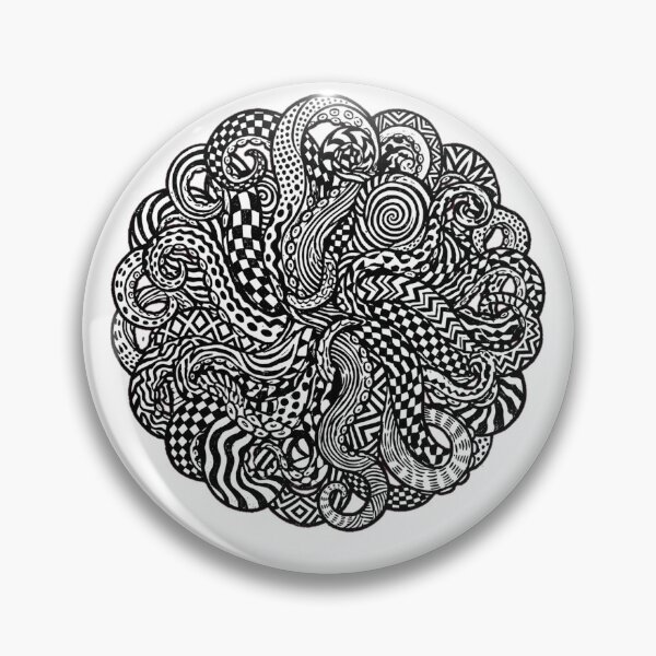 Item preview, Black and White Op Art Tentacles designed and sold by DariaDoodleArt.