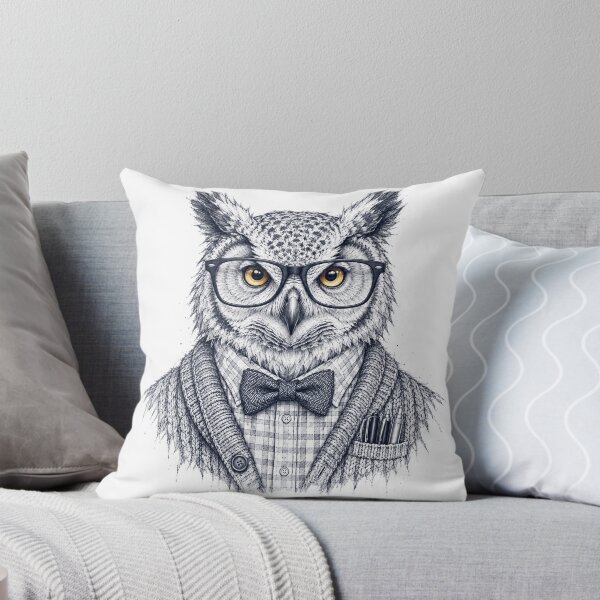 Item preview, Nerd Owl – Glasses, Bow Tie and Cardigan Animal Sketch designed and sold by Paper-Pickle.