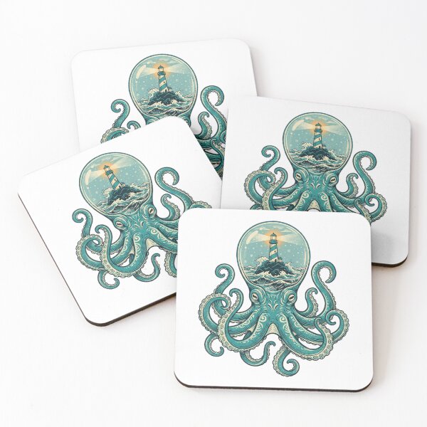 Item preview, Snow Globe Octopus with Lighthouse designed and sold by DariaDoodleArt.