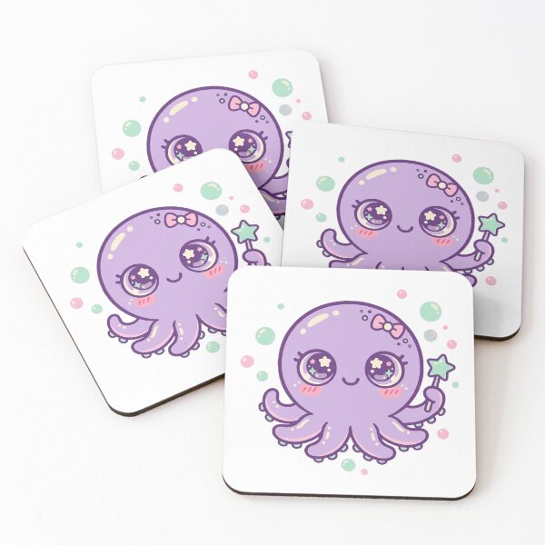 Item preview, Kawaii Lavender Octopus with Star Wand designed and sold by DariaDoodleArt.
