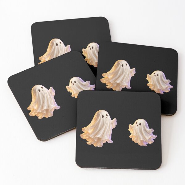Item preview, Cute Halloween Ghost Duo with Golden Glow designed and sold by Liv Solara.