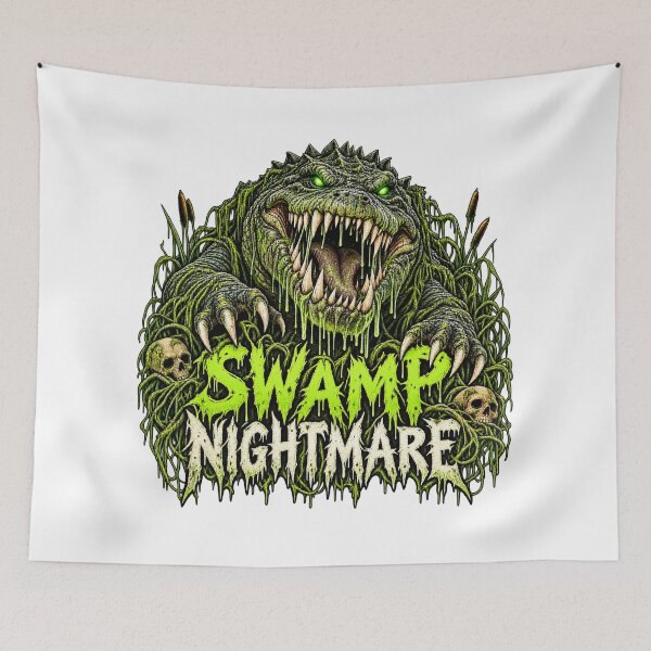 Item preview, Swamp Nightmare Crocodile Monster – Creepy Horror Creature Design designed and sold by Atlant11.