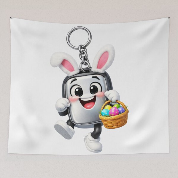 Item preview, Playful Keychain Easter designed and sold by Sillytoe.