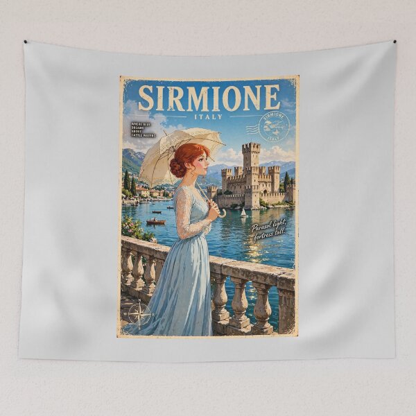 Item preview, Italy — Sirmione — A Castle Reflected in the Lake designed and sold by DibujandoPorfa.