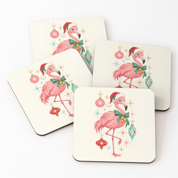 Item preview, Retro Christmas Flamingo – Tropical Holiday Kitsch designed and sold by MetaModel Editions.