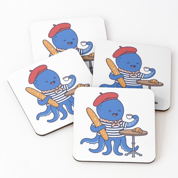 Item preview, Parisian Octopus with Baguette and Beret designed and sold by DariaDoodleArt.