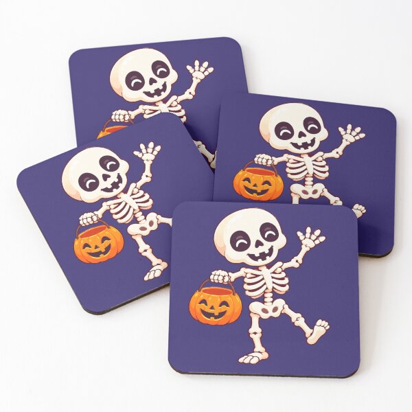 Item preview, Cheerful Skeleton with a Pumpkin – Fun Halloween Graphic. designed and sold by Knock on my door.