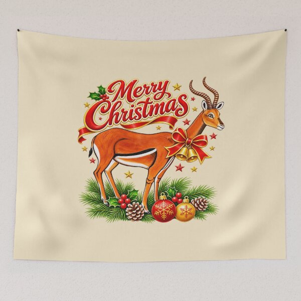 Item preview, Merry Christmas Antelope – African Wildlife Festive Design designed and sold by annenambiro.