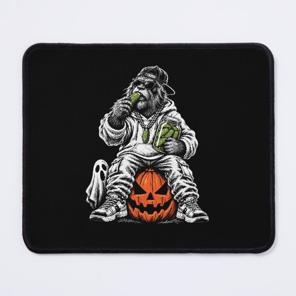 Item preview, Streetwear Sasquatch Eating Pickles on a Halloween Pumpkin designed and sold by NaturEdeN.