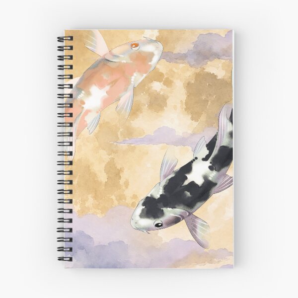 Item preview, Golden Sky Koi Fish - Traditional Watercolor Cloud Art designed and sold by Whimsyduck.