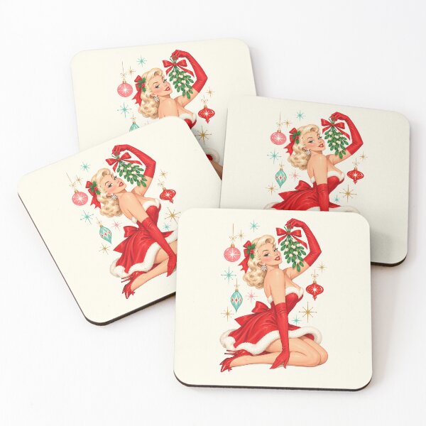 Item preview, Mistletoe Christmas Pin-Up – Vintage Holiday Glamour designed and sold by MetaModel Editions.