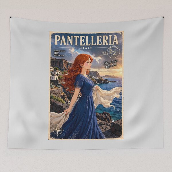 Item preview, Italy — Pantelleria — Sapphire Blue Above the Volcanic Coast designed and sold by DibujandoPorfa.