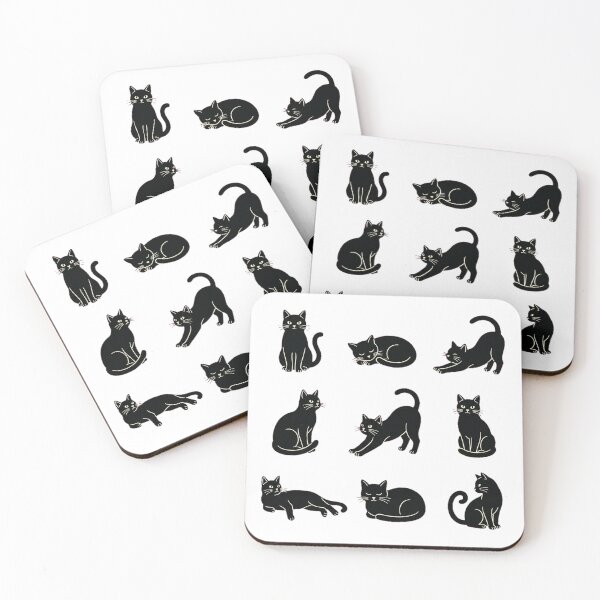 Item preview, Nine Black Cats Repeating Pattern designed and sold by DariaDoodleArt.