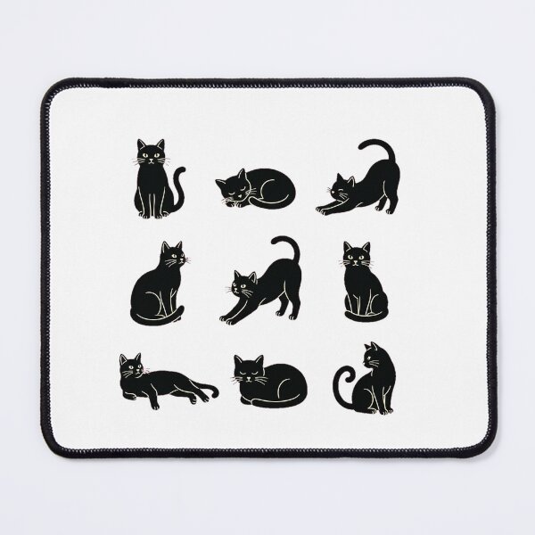 Item preview, Nine Black Cats Repeating Pattern designed and sold by DariaDoodleArt.