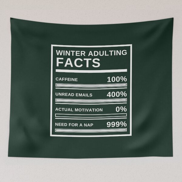 Item preview, Winter Adulting Nutrition Facts Funny Parody designed and sold by fadilow.