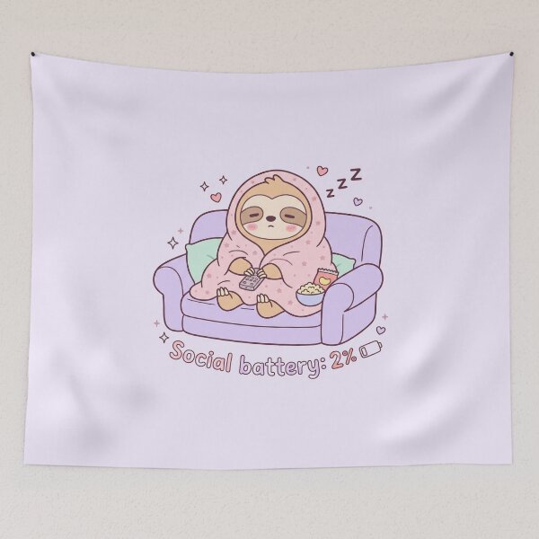 Item preview, Sleepy Sloth Wrapped in Blanket on Couch designed and sold by JC Art Creations.