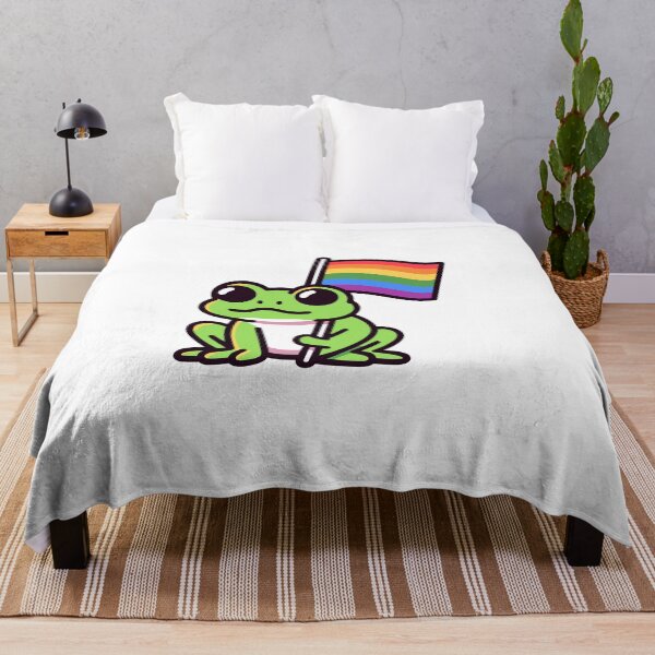 Item preview, Gay Pride Frog - Cute Rainbow Flag Cartoon designed and sold by CraftyUniverse.