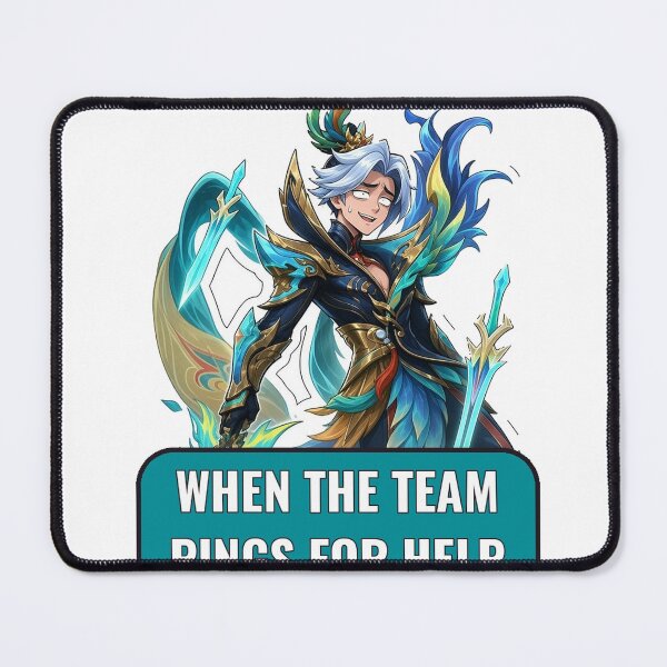 Aperçu de l'œuvre Ling quand l'équipe demande de l'aide - Mème Plume sereine - Fan art de Mobile Legends créée et vendue par Moonlit Tower Art.